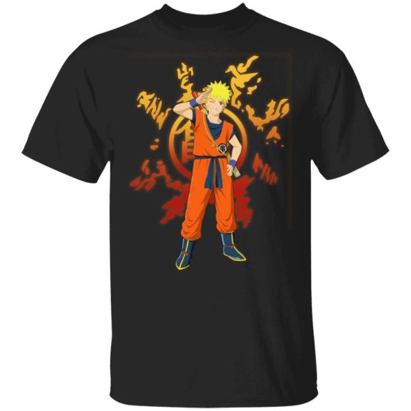 Naruto Saiyan Shirt Dragon Ball and Naruto Mashup Tee  All Day Tee