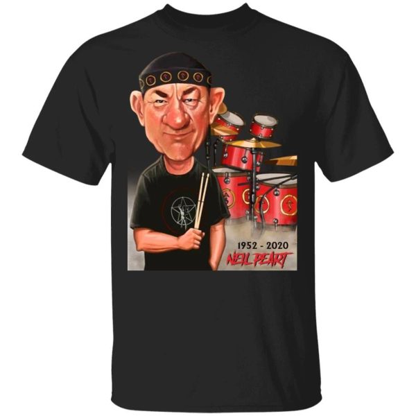 Neil Peart T-shirt In Loving Memory Drummer Legend Cartoon Style Tee  All Day Tee