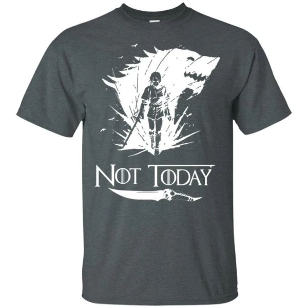 Not Today T-shirt Arya Stark Wolf & Knife Game Of Thrones Fan  All Day Tee