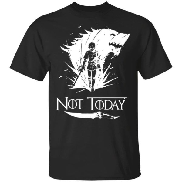 Not Today T-shirt Arya Stark Wolf & Knife Game Of Thrones Fan  All Day Tee