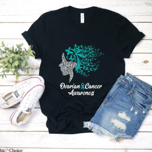 Ovarian Cancer T Shirt Ribbon Cancer Month Unisex T Shirt
