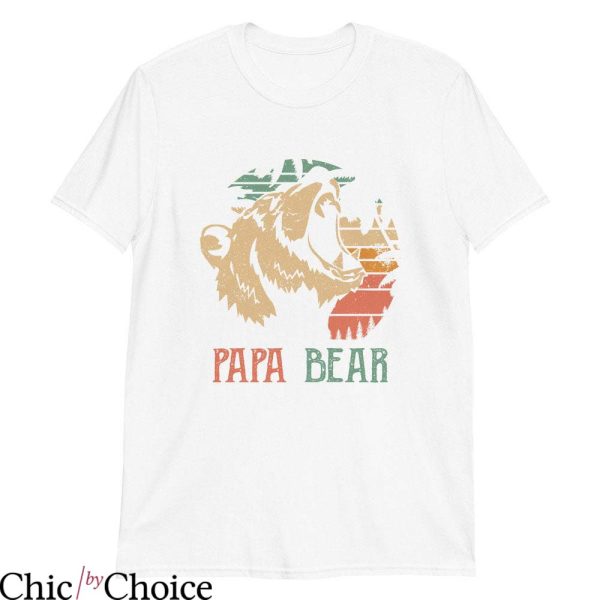Papa Bear T Shirt Daddy Bear Paw Papa Gift T Shirt