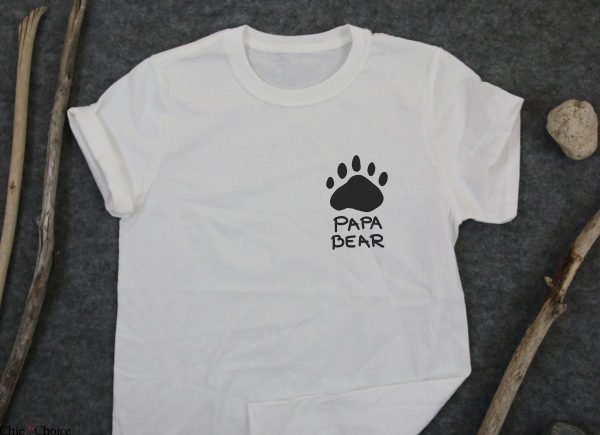 Papa Bear T Shirt Papa Bear Paw Daddy Bear Tee Shirt
