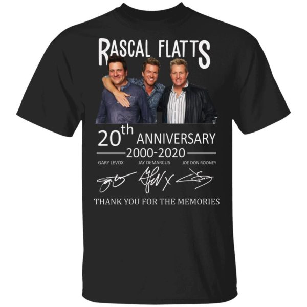 Rascal Flatts Tee Shirt 20th Anniversary 2000 – 2020  All Day Tee