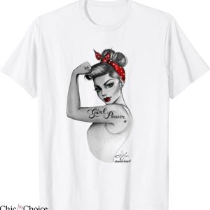 Rosie The Riveter T-Shirt Girl Power Pin Up Art By Anne Cha