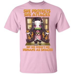 She Protects She Attacks Nezuko T Shirt Demon Slayer Anime Tee All Day Tee 3 She Protects She Attacks Nezuko T Shirt Demon Slayer Anime Tee All Day Tee 4