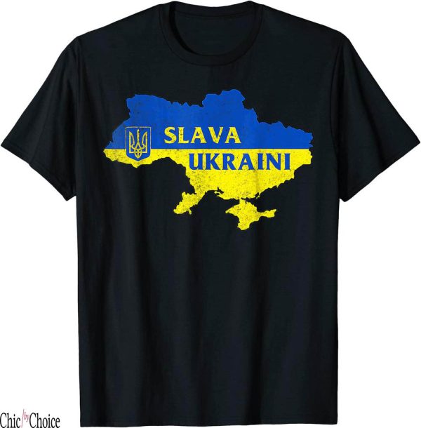 Slava Ukraini T-Shirt Glory Ukraine Support Ukrainian Flag