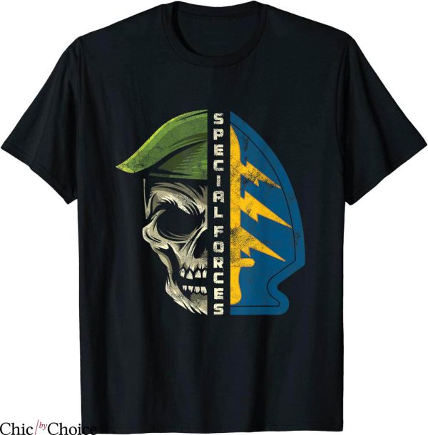 Special Forces T-Shirt Army Green Beret Skull Patch ODA