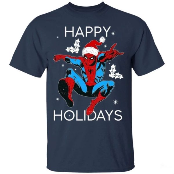 Spider-Man Costume Santa Happy Holidays Christmas T-Shirt Gift Idea  All Day Tee