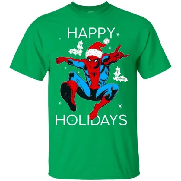 Spider-Man Costume Santa Happy Holidays Christmas T-Shirt Gift Idea  All Day Tee