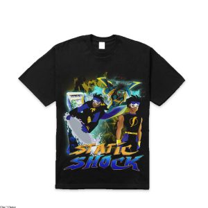 Static Shock T-Shirt Classical Cartoon Anime Manga Merch