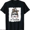 TBall Mom T-Shirt Baseball Mom Life Leopard Messy Bun Game