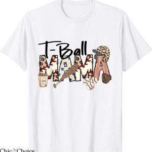 TBall Mom T-Shirt Game Day Mama Leopard Lover Funny Tee