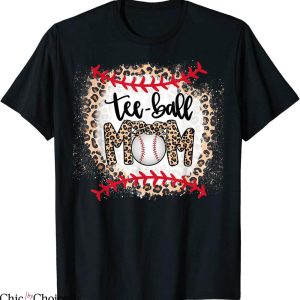 TBall Mom T-Shirt Mother’s Day Teeball Mama Leopard Funny