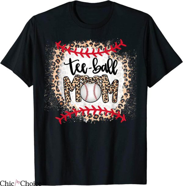 TBall Mom T-Shirt Mother’s Day Teeball Mama Leopard Funny