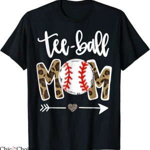 TBall Mom T-Shirt Mother’s Day Teeball Mum Leopard Funny