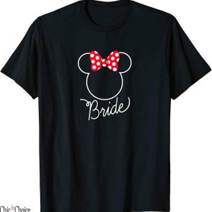 Team Bride T-Shirt Disney Minnie Mouse Bow Wedding