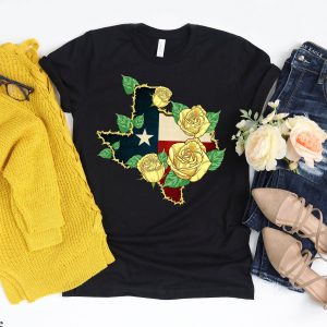 Texas Flag T Shirt Yellow Rose Of Texas Flag T Shirt
