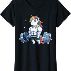 Thavage T-Shirt Unicorn Weightlifting Deadlift Fitness Gym