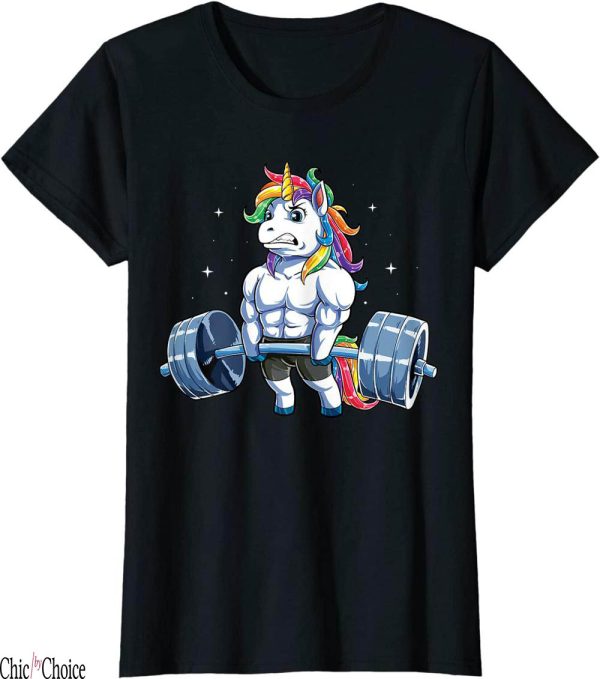 Thavage T-Shirt Unicorn Weightlifting Deadlift Fitness Gym