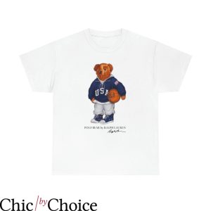 The Bear White T-Shirt 90s Polo Bear Basketball Sport