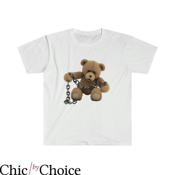 The Bear White T-Shirt Teddy Bear Chains Palm Angels
