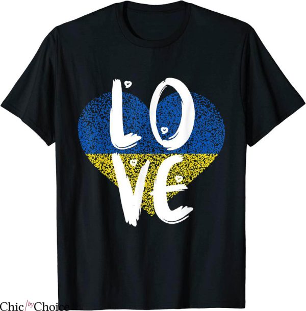 Ukraine Charity T-Shirt Flag Ukrainian Pride Heart Tee