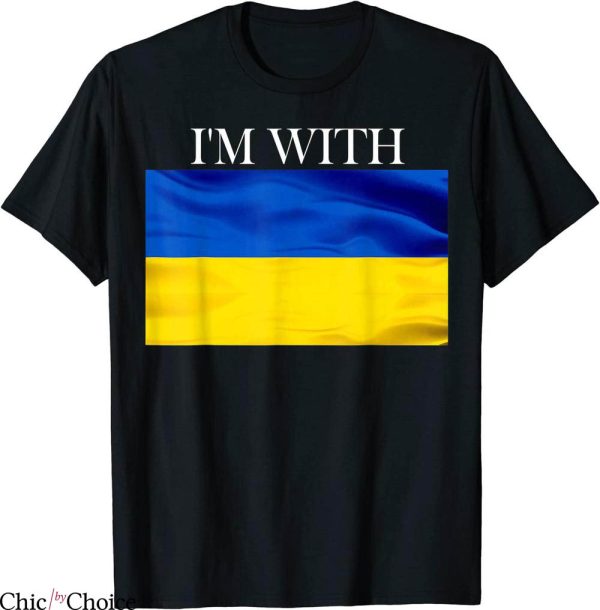 Ukraine Charity T-Shirt I’m With Ukraine Ukrainian Flag