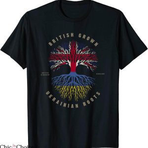 Ukraine Charity T-Shirt UK British Grown Ukrainian Roots DNA