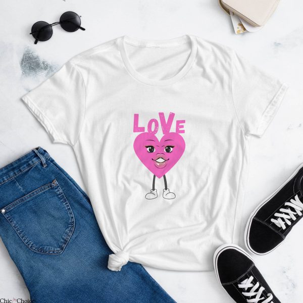 V Love T-Shirt For Couples Brand Valentines Day For Fiance