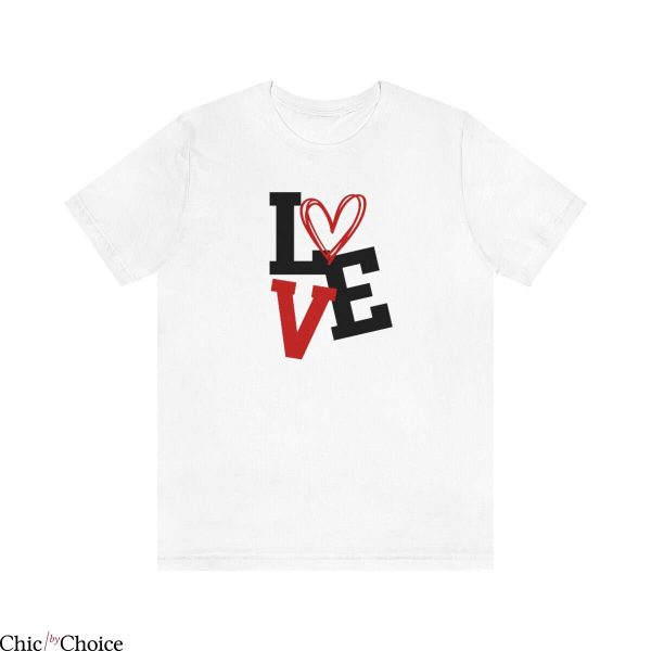 V Love T-Shirt For Fiance Wife Birthday Valentines Day