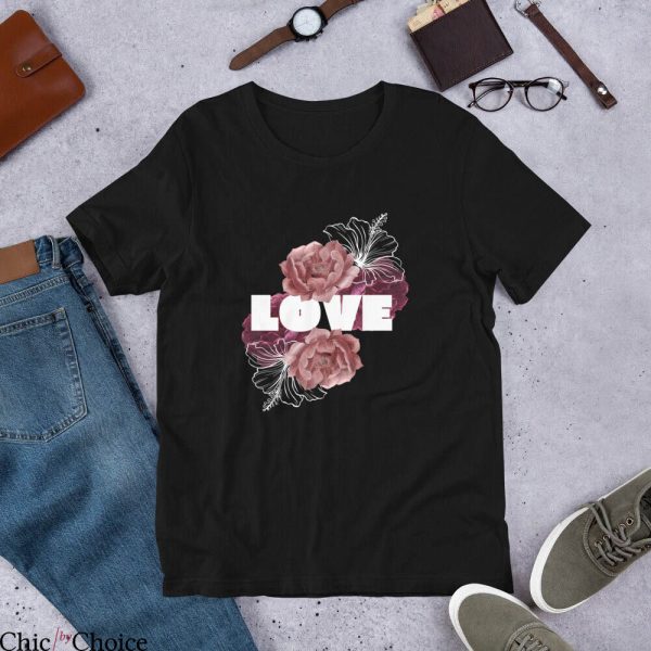 V Love T-Shirt For Girlfriend Positive Trendy Valentines Day