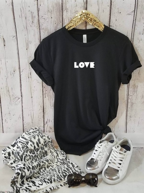 V Love T-Shirt For Her Positive Trendy Valentines Day