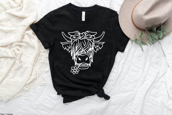 Womens Country T-Shirt Highland Heifer Cow Farm Life Tee