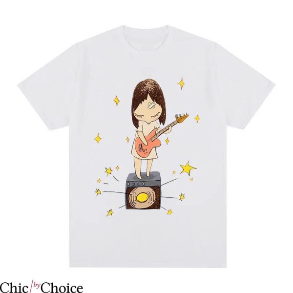 Yoshitomo Nara T-Shirt Guitar Japanese Art Vintage Retro Tee