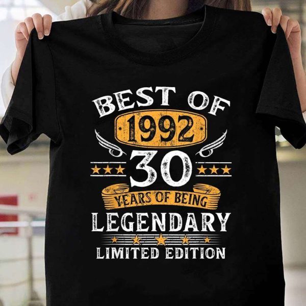 30th Birthday Best Of 1992 30th Birthday Gift Ideas T-Shirt – Best gifts your whole family