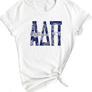 Adpi T-shirt ADPi Alpha Delta Pi Blue Floral Sorority 1851