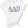 Adpi T-shirt Alpha Delta Pi Red And Blue Sorority Typography
