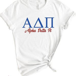 Adpi T-shirt Alpha Delta Pi Red And Blue Sorority Typography