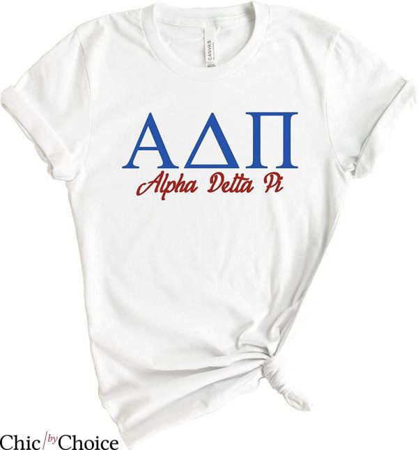Adpi T-shirt Alpha Delta Pi Red And Blue Sorority Typography