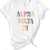 Adpi T-shirt Alpha Delta Pi Sorority Colorful Typography