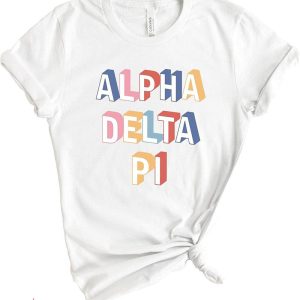 Adpi T-shirt Alpha Delta Pi Sorority Colorful Typography