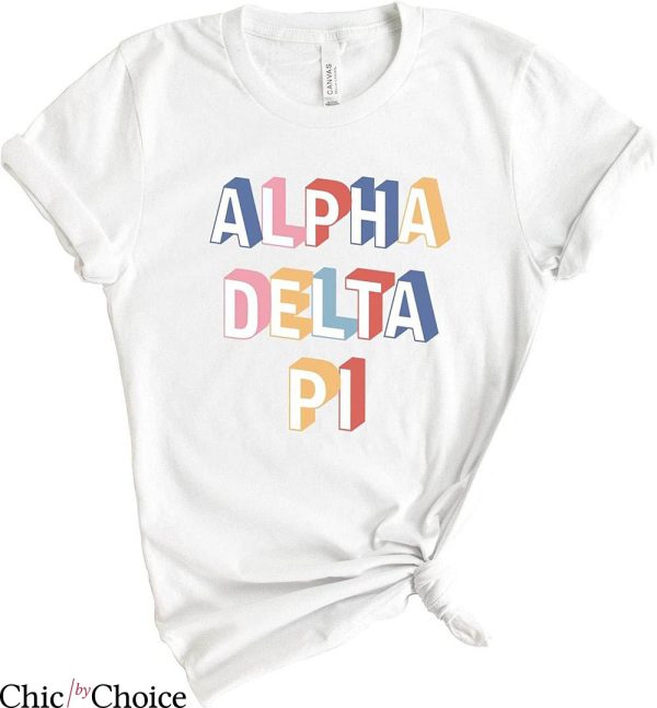 Adpi T-shirt Alpha Delta Pi Sorority Colorful Typography