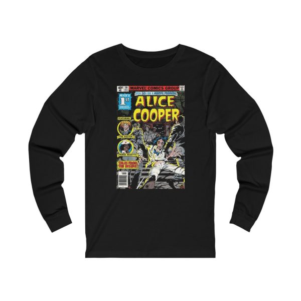 Alice Cooper 1977 Marvel Premier #50 Tales From The Inside Comic Book Inspired Long Sleeved Shirt