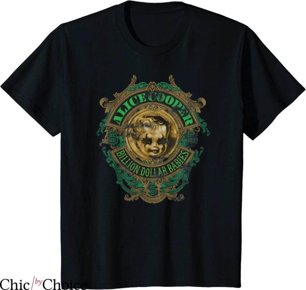 Alice Cooper T-shirt Cool Billion Dollar Babies Crest Retro