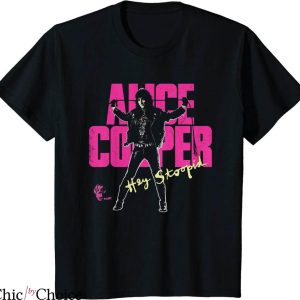 Alice Cooper T-shirt Hey Stoopid Pink Typography Best Rocker