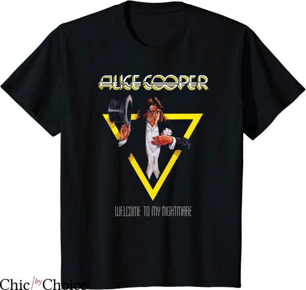 Alice Cooper T-shirt Welcome To My Nightmare Yellow Triangle