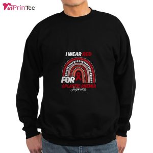 Aplastic Anemia Awareness Month Red Ribbon Rainbow T Shirt Best gifts your whole family 4