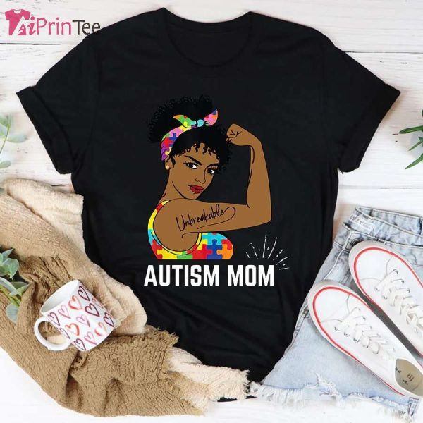 Autism Awareness Mom Life April Afro Mother Black Women Gift T-Shirt – Best gifts your whole family