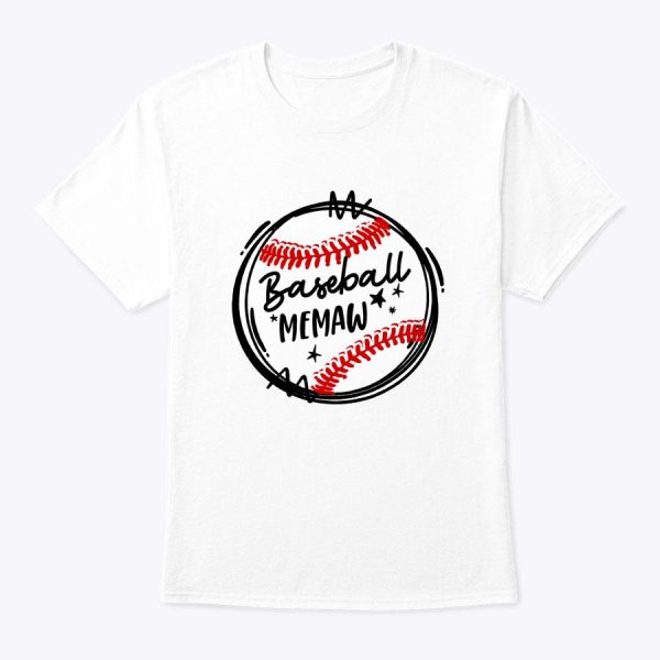 Baseball Memaw Grandma Women Christmas Mother’s Day T-Shirt